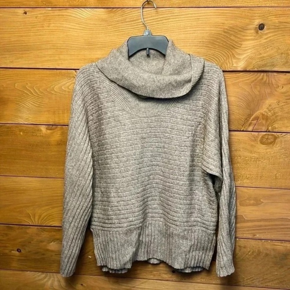 Moth by Anthropologie womens cowl neck sweater Md taupe warm winter party event